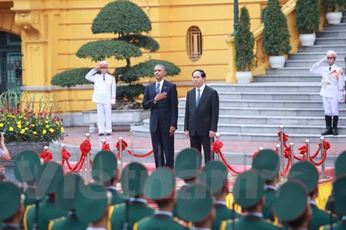 Trang trọng lễ đón Tổng thống Hoa Kỳ Obama tại Phủ Chủ tịch