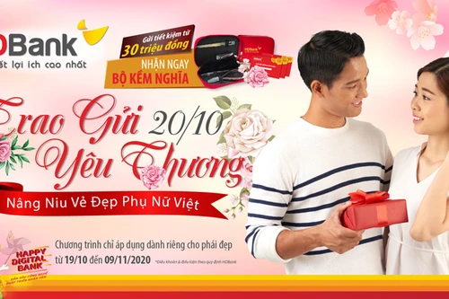 Mừng 20-10, HDBank tặng khách hàng hàng ngàn phần quà và tiền vào tài khoản 