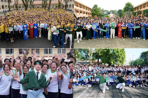 Tiếp sức thí sinh trước màn đồng diễn võ nhạc Vovinam xác lập kỷ lục thế giới