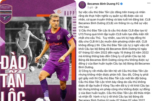 CLB Bình Dương phản hồi vụ "trừ lương cầu thủ đi nghĩa vụ quân sự"