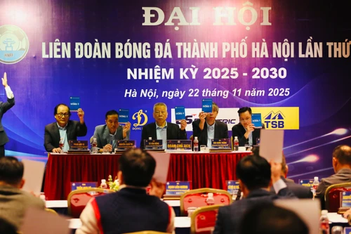 Toàn cảnh Đại hội nhiệm kỳ Liên đoàn Bóng đá thành phố Hà Nội