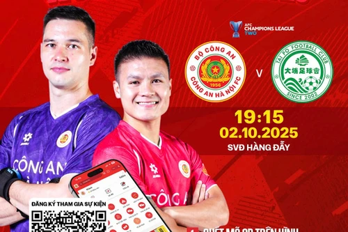 Tặng vé xem Công an Hà Nội FC đá cúp châu Á tại Hàng Đẫy
