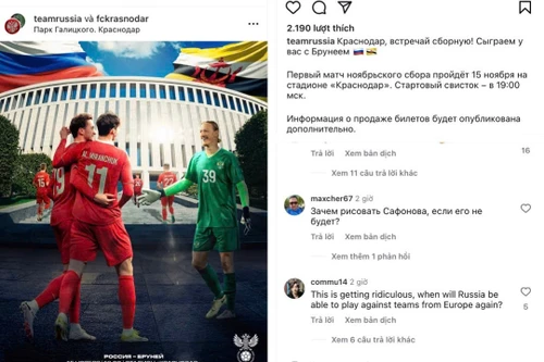 Sốc: Tuyển Nga mời Brunei sang giao hữu, có bán vé