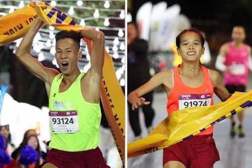 Quốc Lượng, Hồng Lệ vô địch giải chạy đêm Hà Nội