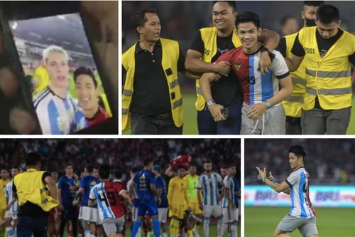 Fan cuồng Indonesia chạy vào sân để selfie với sao trẻ M.U