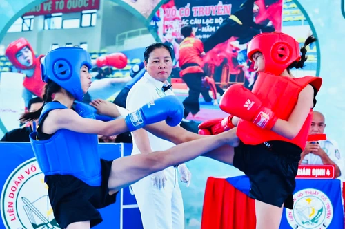 Quyết liệt màn đấu đối kháng giải vô địch trẻ võ cổ truyền quốc gia 2025