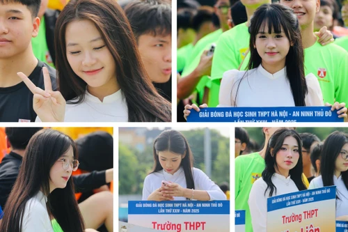 Nữ sinh Hà thành khoe sắc trong ngày hội bóng đá An ninh Thủ đô