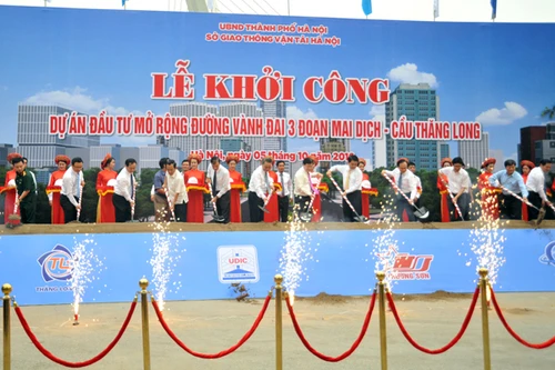 Khởi công dự án mở rộng đường Vành đai 3 đoạn Mai Dịch – cầu Thăng Long 