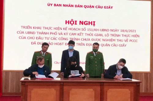 Quận Cầu Giấy yêu cầu các chủ đầu tư khắc phục dứt điểm công trình tồn tại về phòng cháy