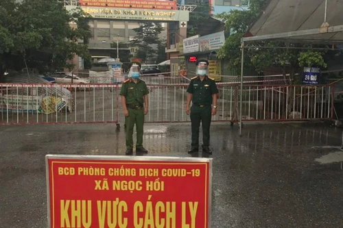 Lực lượng Công an kiểm soát chặt khu vực phong tỏa tại Bệnh viện Đa khoa nông nghiệp 