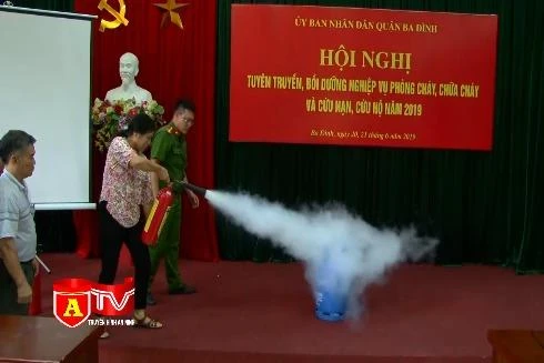 CAQ Ba Đình tập huấn công tác PCCC cho các ngành, đoàn thể