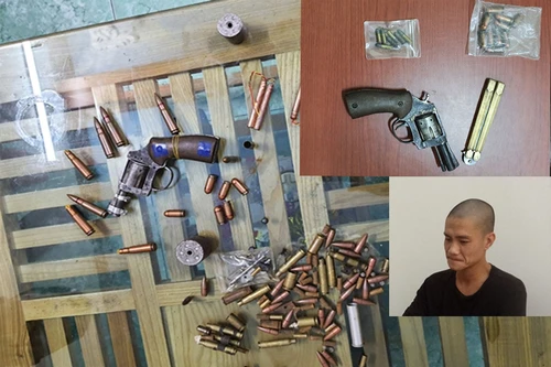 Tạm giam đối tượng tàng trữ súng ngắn và số lượng lớn đạn 