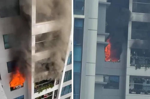 Lửa thiêu rụi căn hộ tại chung cư Goldmark City 