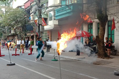 Cuộc tranh tài sôi nổi của lực lượng phòng cháy, chữa cháy cơ sở 