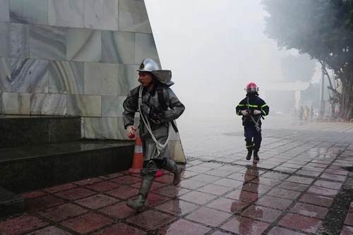 Diễn tập phương án, phòng cháy, chữa cháy tại Cung văn hóa lao động Hữu nghị Việt –Xô