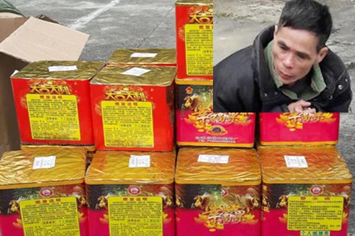 Bắt quả tang đối tượng vận chuyển trên 100kg pháo lậu 