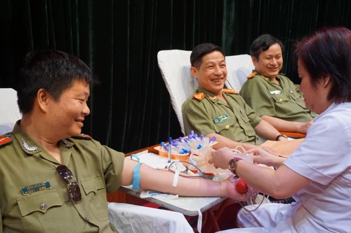 Hơn 250 chiến sỹ Công an tình nguyện hiến máu cứu người