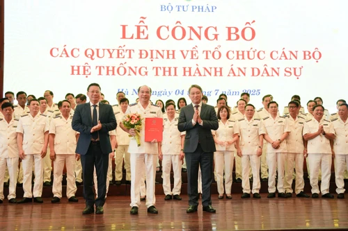Bộ Tư pháp công bố hàng loạt quyết định bổ nhiệm cán bộ chủ chốt trong hệ thống Thi hành án dân sự