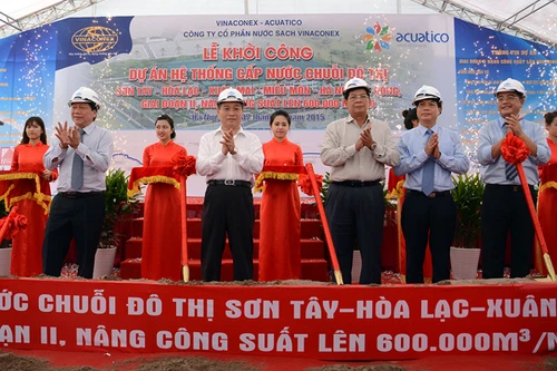 Khởi công tuyến đường ống nước sạch sông Đà số 2