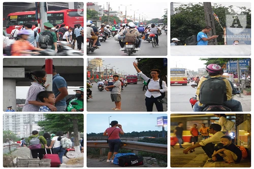 [Ảnh] Hà Nội: Tắc đường, cảnh người dân chen chúc nhau về quê trong dịp nghỉ lễ 30-4, 1-5