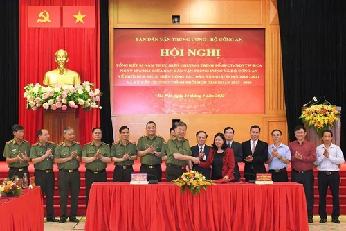 Bộ Công an và Ban Dân vận Trung ương ký kết Chương trình phối hợp giai đoạn 2022 - 2026