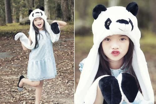 Quán quân bước nhảy hoàn vũ nhí “hoá” gấu giữa rừng thông