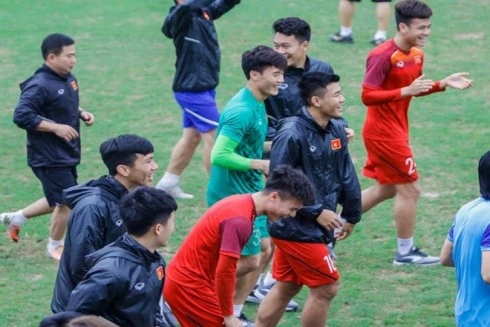 Hình ảnh U23 Việt Nam trước trận đại chiến với Thái Lan