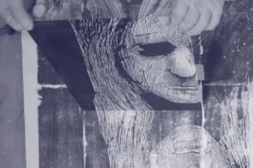 In khắc thạch cao trên giấy dó