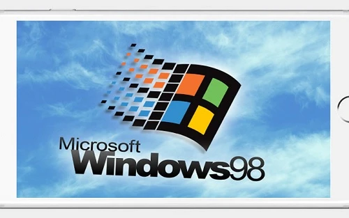 Xem iPhone 6 Plus chạy Windows 98