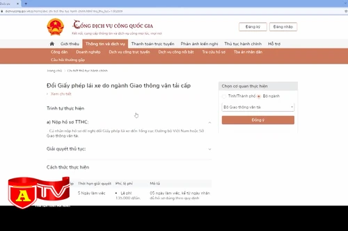 Hướng dẫn thủ tục cấp, đổi giấy phép lái xe trên Cổng dịch vụ công Quốc gia