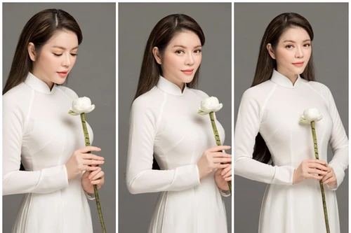 Lý Nhã Kỳ đẹp nền nã trong tà áo dài truyền thống