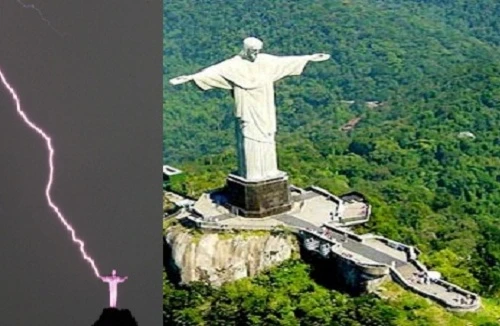 Tượng Chúa Kitô ở Rio de Janeiro bị… sét đánh mất một ngón tay 