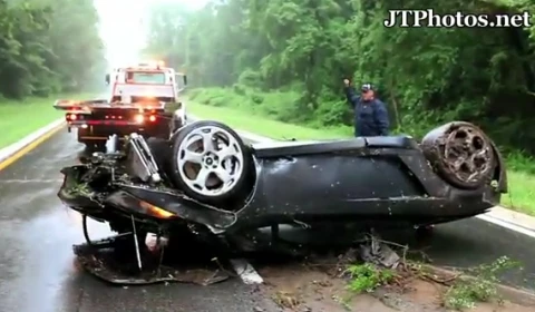 Lại thêm một chiếc Lamborghini Gallardo Spyder "hạ cánh bằng mui"