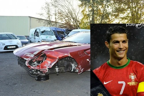 Siêu xe của Cristiano Ronaldo bị đâm nát đầu vẫn đắt giá