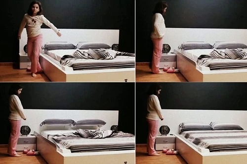 Chiếc giường "thông minh" tự biết gập chăn gối