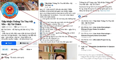 Cảnh báo trang facebook tích xanh giả mạo Bộ Tài Chính hỗ trợ lấy lại tiền bị lừa
