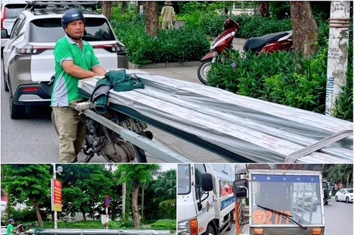 Xử lý hàng loạt phương tiện chở hàng hóa gây nguy hiểm trên địa bàn quận Long Biên