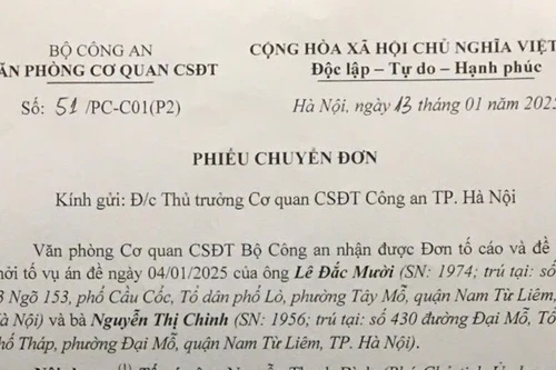 Đơn của công dân phường Đại Mỗ đã được chuyển đến quận Nam Từ Liêm để giải quyết