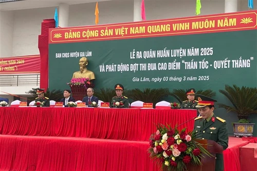 Huyện Gia Lâm ra quân huấn luyện lực lượng vũ trang năm 2025