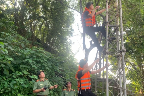 Lực lượng Công an tập trung khôi phục "mạch máu" thông tin giữa tâm bão lũ