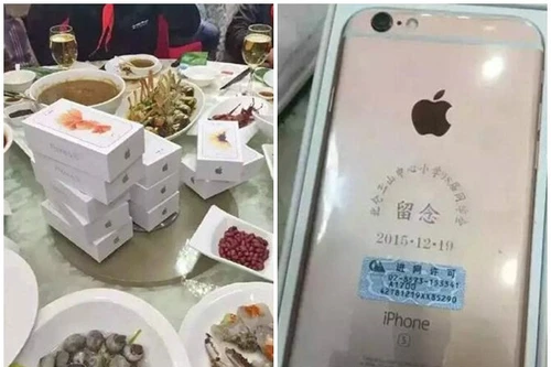 Doanh nhân hào phóng tặng bạn học 39 chiếc Iphone 6s vàng hồng