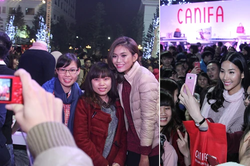 Mâu Thủy, Hoàng Thùy “chìm” trong vòng vây của khán giả Thủ đô