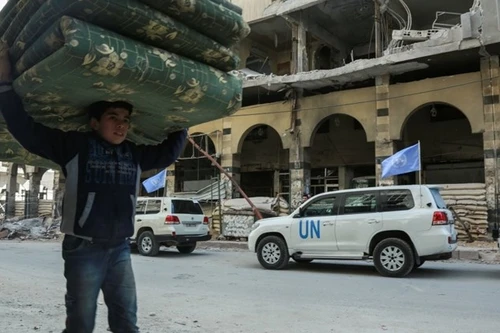 Đoàn 25 xe cứu trợ tiếp theo đã tới đông Ghouta