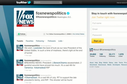 Tung tin giả Tổng thống Obama bị ám sát