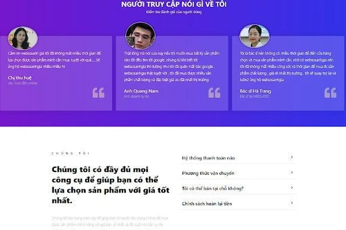 Websosanhgia - Nơi chuyên cung cấp thông tin giá cả, so sánh sản phẩm uy tín