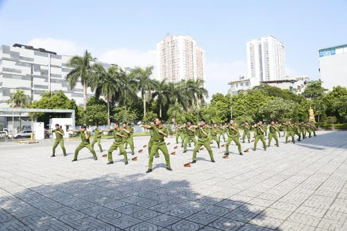 Hơn 800 cán bộ chiến sỹ Công an quận Hà Đông thể hiện kỹ năng điều lệnh, quân sự, võ thuật 