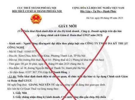 Tổ chức, cá nhân, hộ kinh doanh cảnh giác với thư mời giả mạo cơ quan thuế