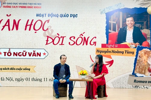 Nghe nghệ sĩ Nguyễn Hoàng Tùng truyền cảm hứng về tình yêu văn học cho các em học sinh