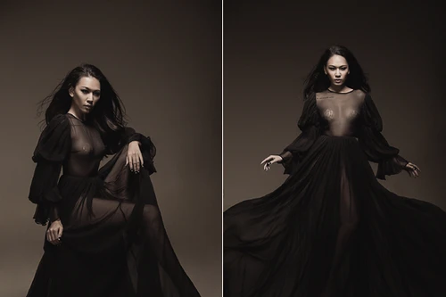 Siêu mẫu Diệu Huyền “nỏng bỏng” với váy xuyên thấu