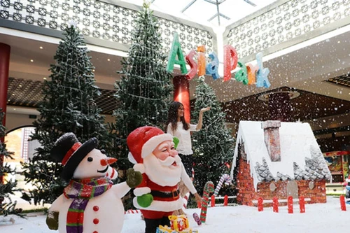 Giới trẻ Đà Nẵng hào hứng ngắm "tuyết rơi" ở Asia Park